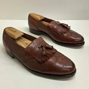 Crockett & Jones x Peal & Co. x Brooks Brothers Wingtip Tassel Loafer 11 Wide E PEAL & CO BROOKS BROTHERS WINGTIP Loafers BROGUE BLACK Dress  main image 3